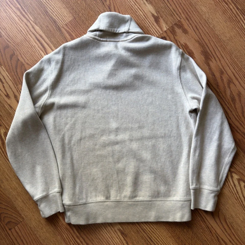 Polo Ralph Lauren Shawl Collar Sweatshirt Men's L Oatmeal‎ Beige Preppy